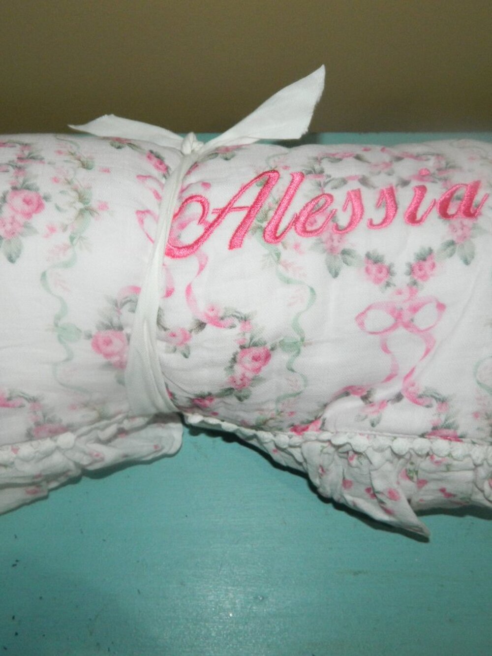 Pottery Barn Kids LoveShackFancy Floral Heart Oversized Muslin Blanket MONO